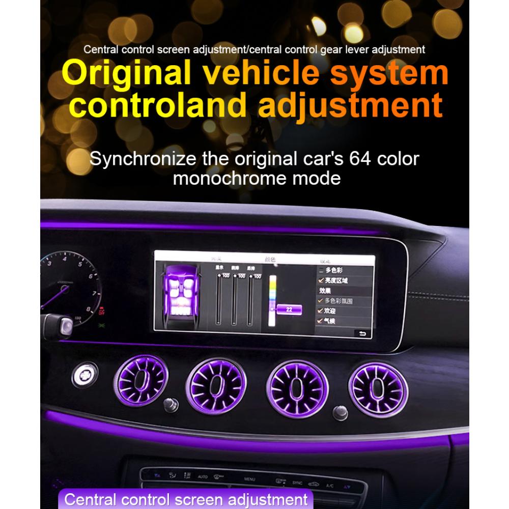 64 Colors RGB Factory-Match Special LED Turbine Air Vent Cover for Mercedes Benz E-Class (W213) - Vehicle Control, Automotive Atmosphere Lamp, Recessed Interior Decoration, Car Light Embellishments, Backlit Speaker Trim Panels, Gift for Boyfriend, Car Atm