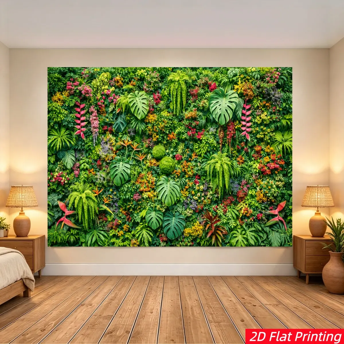 Tropical Rainforest Plant Wall Background Cloth, Monstera Floral Jungle Hanging Fabric, Polyester Fiber, Party Photography Decor, Boho Room Decor