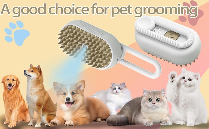 Pet Steam Brush,Cat Dog Hair Remover, Adjustable Pet Hair Remover,Pet Steamy Mist,Steam Pet Brush for Pet Hair 3-IN-1 Steamy Cat Brush Grooming Comb for Dogs Steam Brush for Cats Remove Flying Fur Steam Advanced Pet Hair Removal Comb pet pal brush