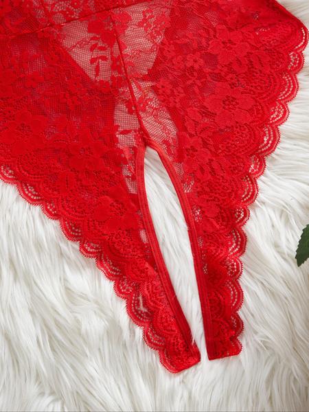 Women's Sexy Lace Backless Bodysuit, Adjustable Straps, Crisscross Design, Rhinestones Detailing, Fitted & Thin Fabric, All Season Wear