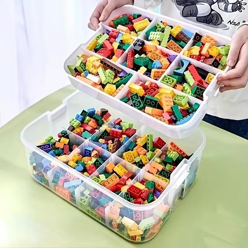 Stackable Storage Box with Dividers, Divided Compartments, Large Particle Building Block Organizer, Parts Classification Container, Ideal for Toy Organization