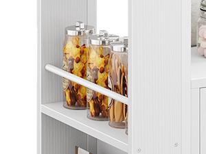 Yitahome Mobile Kitchen Island Cart with Power Outlet, 33 Inch Rolling Kitchen Cart with Storage, Small Serving Utility Carts on Wheels with Open Shelves for Kitchen,Dining Room