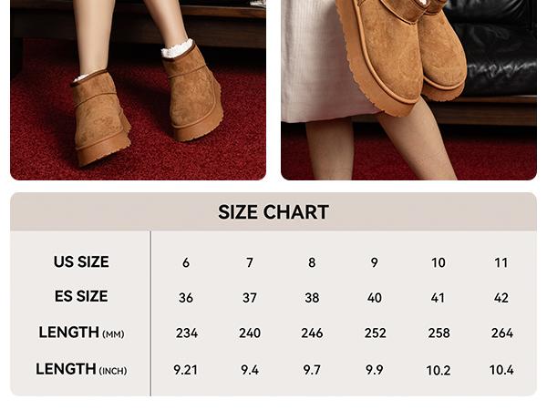 MUSSHOE Women’s Platform Snow Boots Classic Footwear