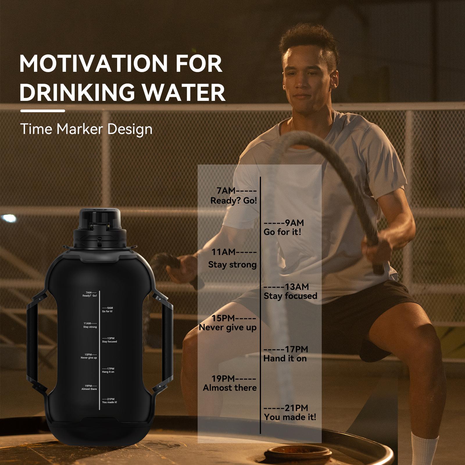 Cool Springtok Sports Water Bottles 44oz with Tritan Finish, Built-in Straw, Unique Smart Water Cup with LED Light, Dual-Handle & App Control - Fun