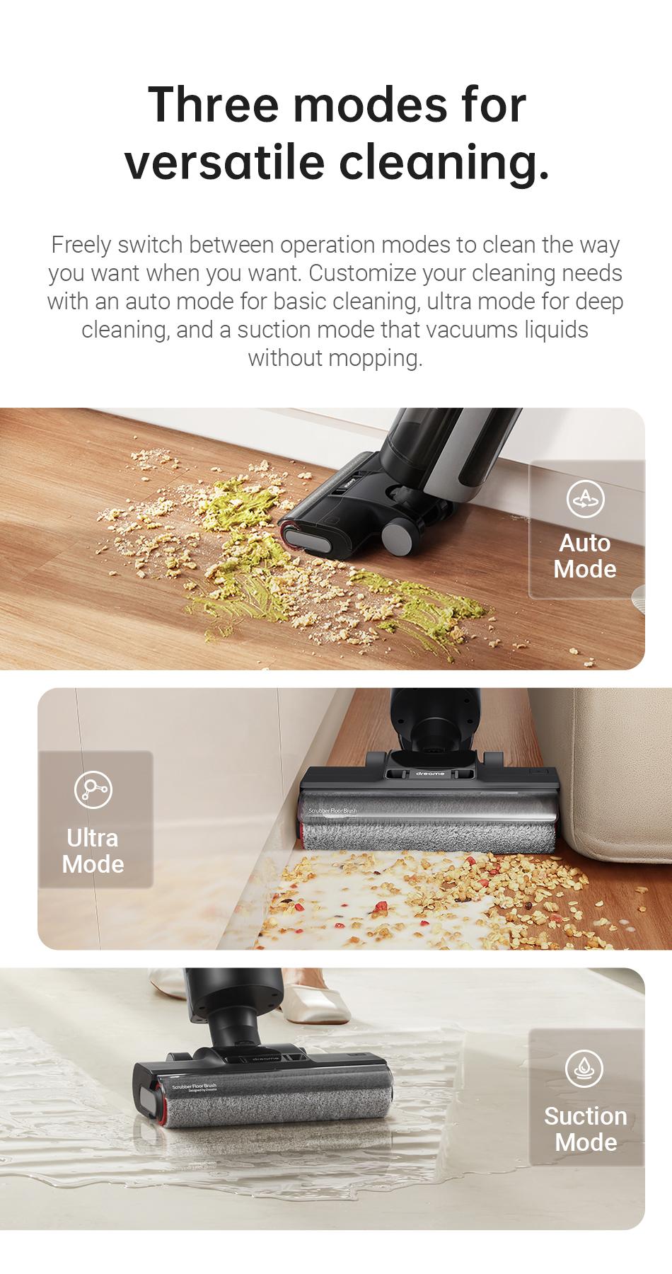 DREAME H12 PRO Series I Wet Dry Vacuum Cleaner, Smart Floor Cleaner Cordless Vacuum and Mop for Hard Floors, One-Step Edge to Edge Cleaning with Hot Air Drying Black