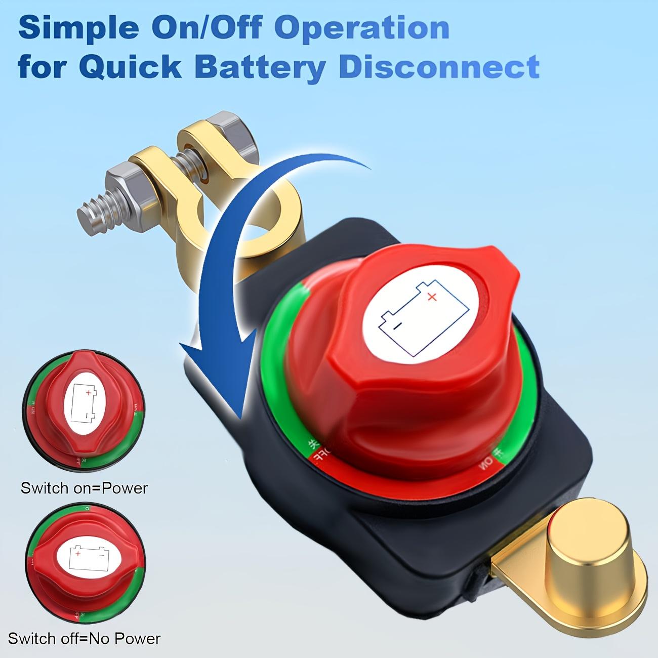 Durable Battery Disconnect Switch, Third Generation Top Battery Terminal, Suitable for Cars, Rvs, Boats, Negative Terminal On/off