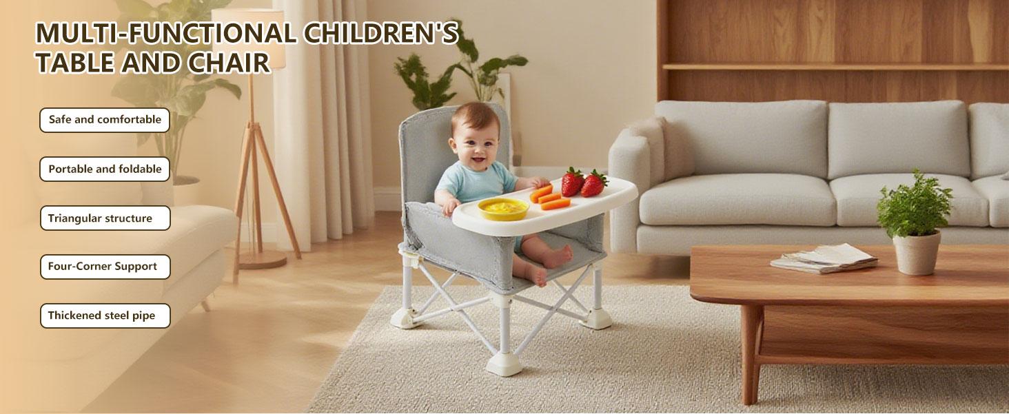 Portable Pop 'N Sit Booster ChairPortable Baby Booster Seat with Tray | Travel-Friendly, Easy to Clean & Secure | Perfect for Home, Beach, Camping, or Dining Out silla alta de bebe Lightweight washable high chair