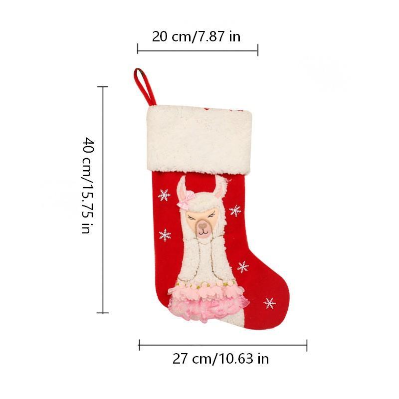 Christmas Socks Cute Alpaca Candy Socks, Christmas Decoration, Holiday Gift, Festive Ornament, Gift Bag, Holiday Decorations