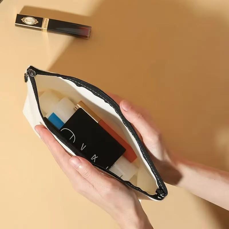 Canvas Pen Bag for Students, Cartoon DIY Zipper Pouch, Cosmetics Travel Bag, Wallet Pen Case, Stationery Organizer, Mother's Day Gift, Multi-Functional Bag