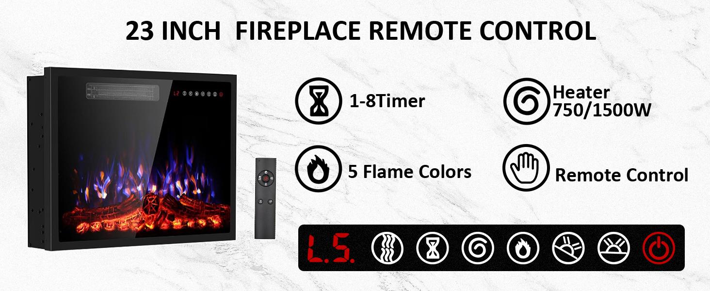 PUKAMI 70" Fireplace TV Stand with 23" Electric Fireplace for TVs Up to 80 inch, Modern LED Light Entertainment Center with High Gloss Storage Cabinet, Media TV Consoles for Living Room