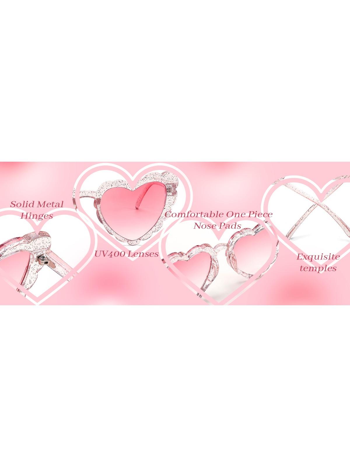 FEISEDY Love Heart Shaped Sunglasses for Women Trendy Retro Cat Eye Mod Style Stylish Glasses B2336