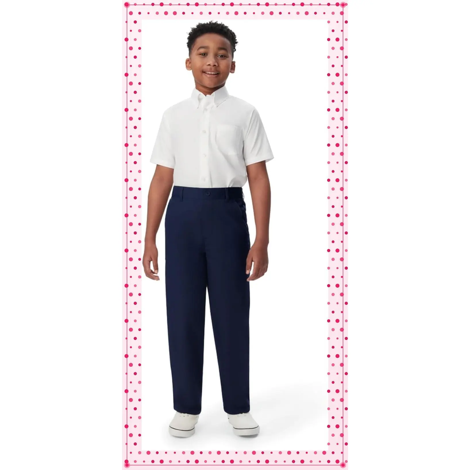Boys Pull-On Relaxed Fit School Uniform Pant (Standard & Husky)Gift