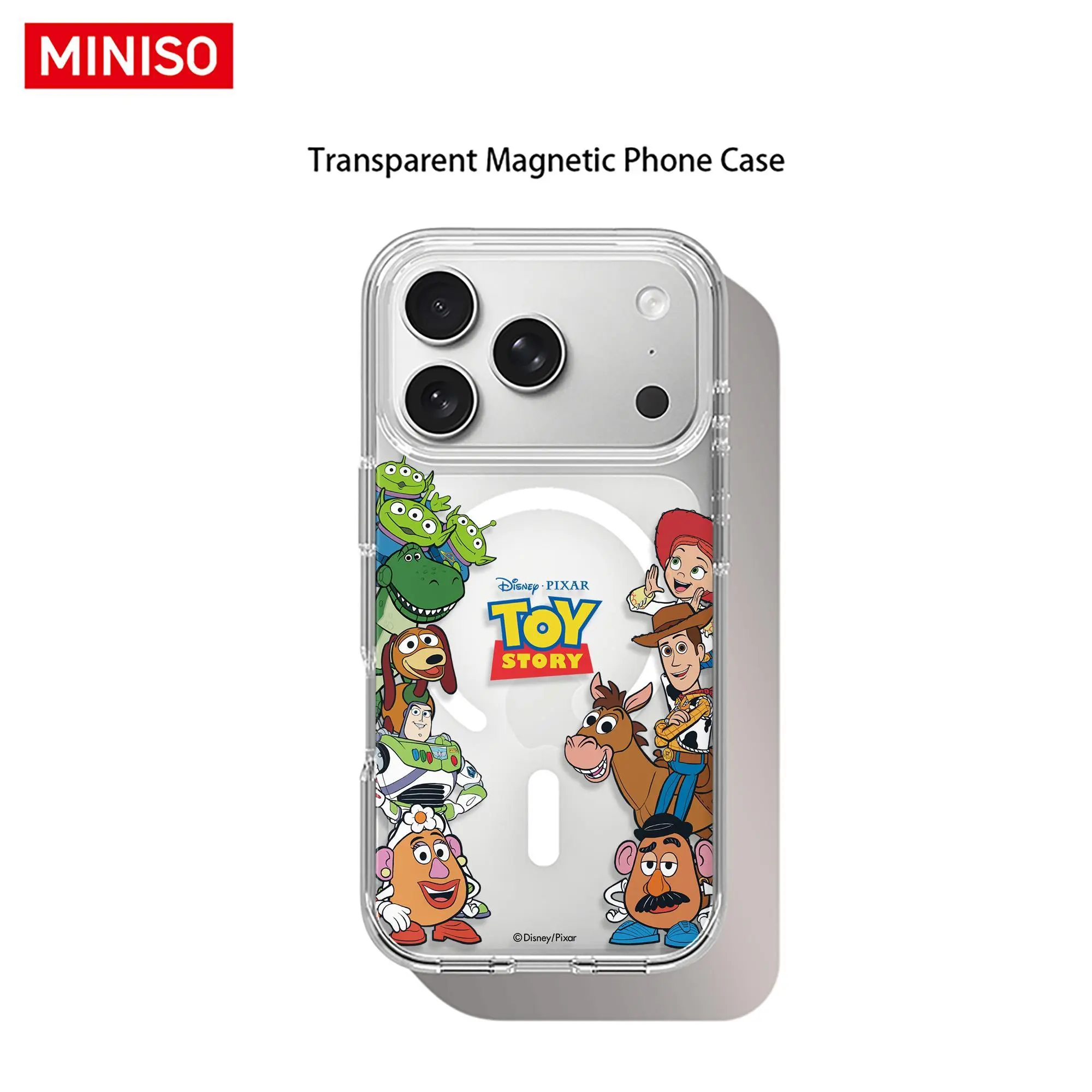 Disney Transparent Magnetic Phone Case for iPhone 17 Pro Max / 17 Pro / 17 Air / 17/16/15 / 14/13/12 / 11 Series with Toy Story Character Design & Logo - Protectors