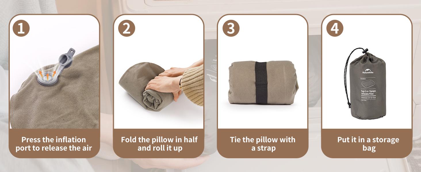 Naturehike 5.7oz Ultralight Inflatable Foam Pillow, Ergonomic Adjustable Travel Camping Pillow for Hiking & Backpacking, Easy-Clean & Compact Design portable Hiking Essentials