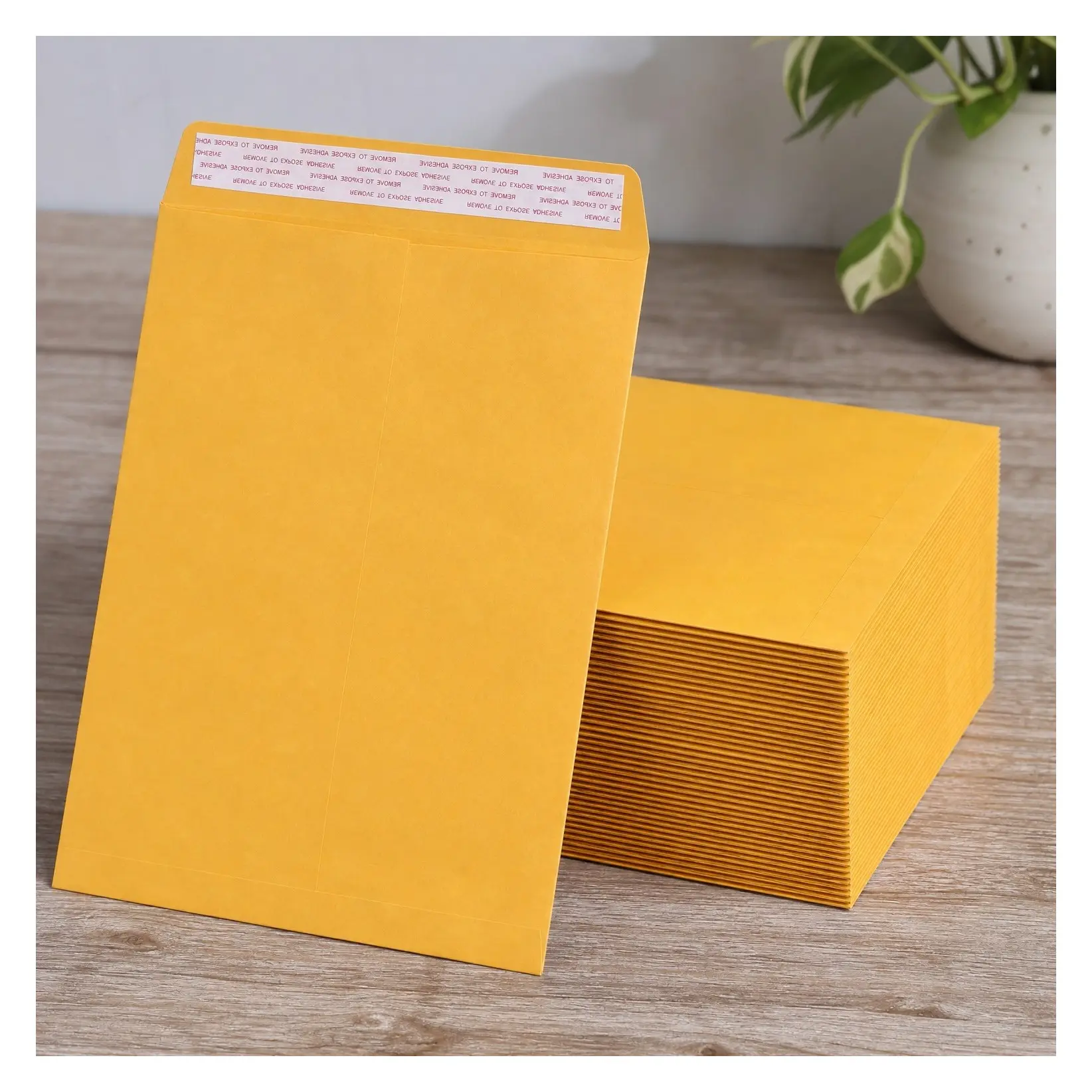 Manila Envelopes 9x12, Yellow Brown, 100 Pack | Self Seal, Large Catalog Envelopes, Letter Size for Mailing, 80GSM PaperGift