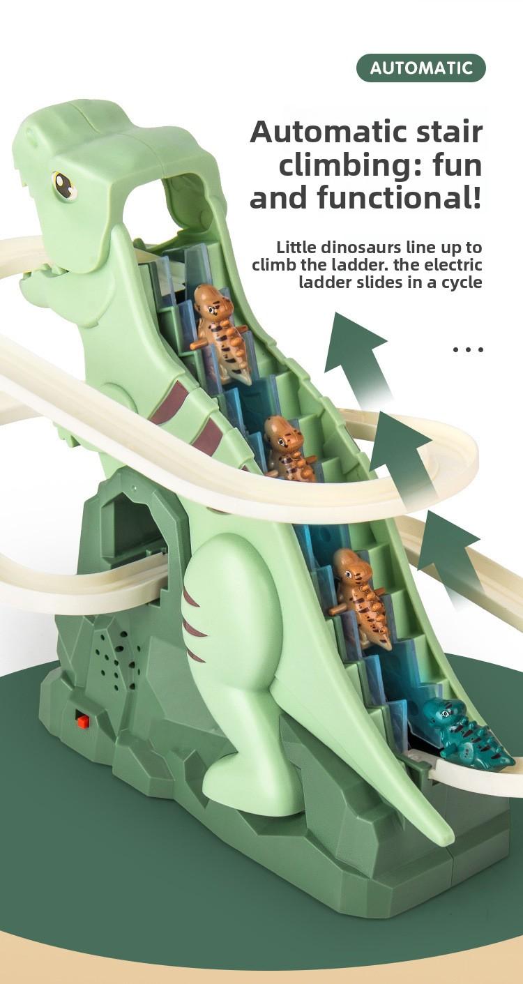 Automatic Stair-Climbing Single-Track Electric Dinosaur Assembly Track Slide Adventure Toy for Children Automatic Stair-Climbing Single-Track Electric Dinosaur Assembly Track Slide Adventure Toy for Children