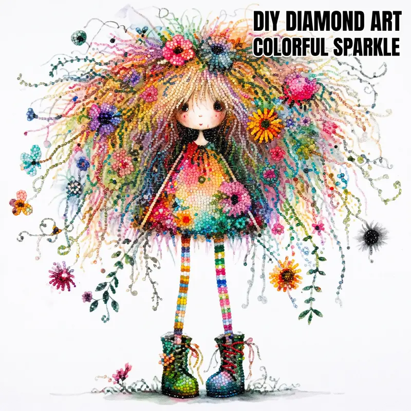 Cartoon Pattern DIY Diamond Arts Colorful Painting Kit without Frame, DIY 5D Diamond Arts Colorful Painting Kit, Wall Art Decor for Home, DIY Craft Supplies, Handicraft