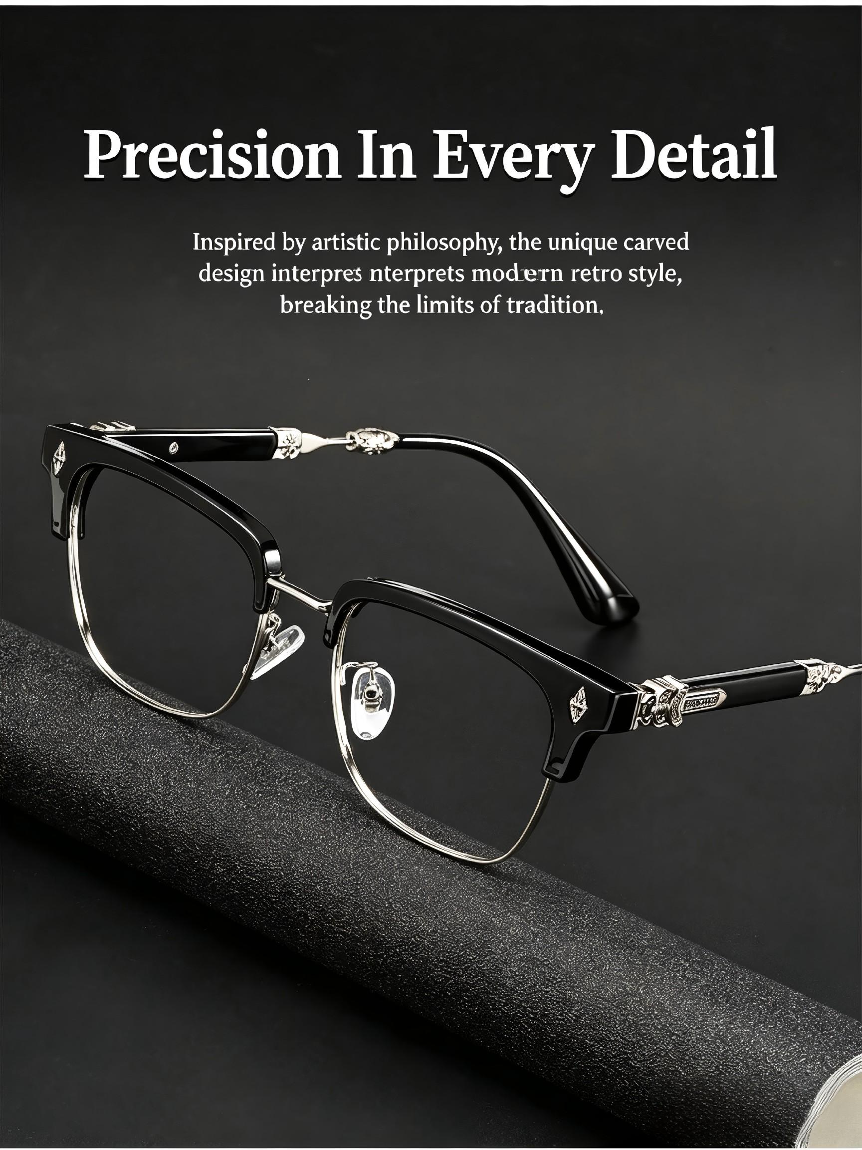Men's Retro Large Face Glasses Frame, Fashionable Daily Wear Eyewear, Versatile European and American Style, Luxe 2026 New Trendy Sunglasses, Trendy Casual Eyeglasses