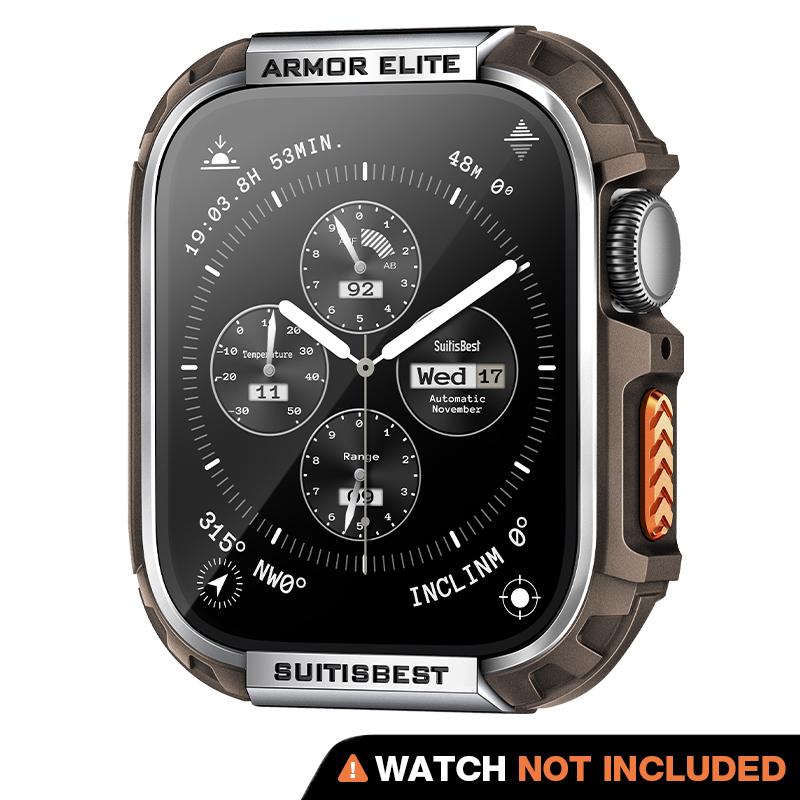 ArmorElite Case for Apple Watch Series 11 10 49mm 46mm 45mm 44mm with Screen Protector, Shockproof Protective Case Cover Bumper for iWatch Series 11 10 9 8 7 6 5 4 SE