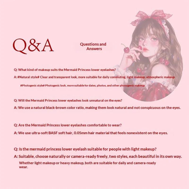 No Glue Under Eyelashes Cluster -Lower Lashes, Natural Volume,Segment Lashes, Easy Apply for Beginners, Anime Eye Lashes,Easy To Remove,4-8mm