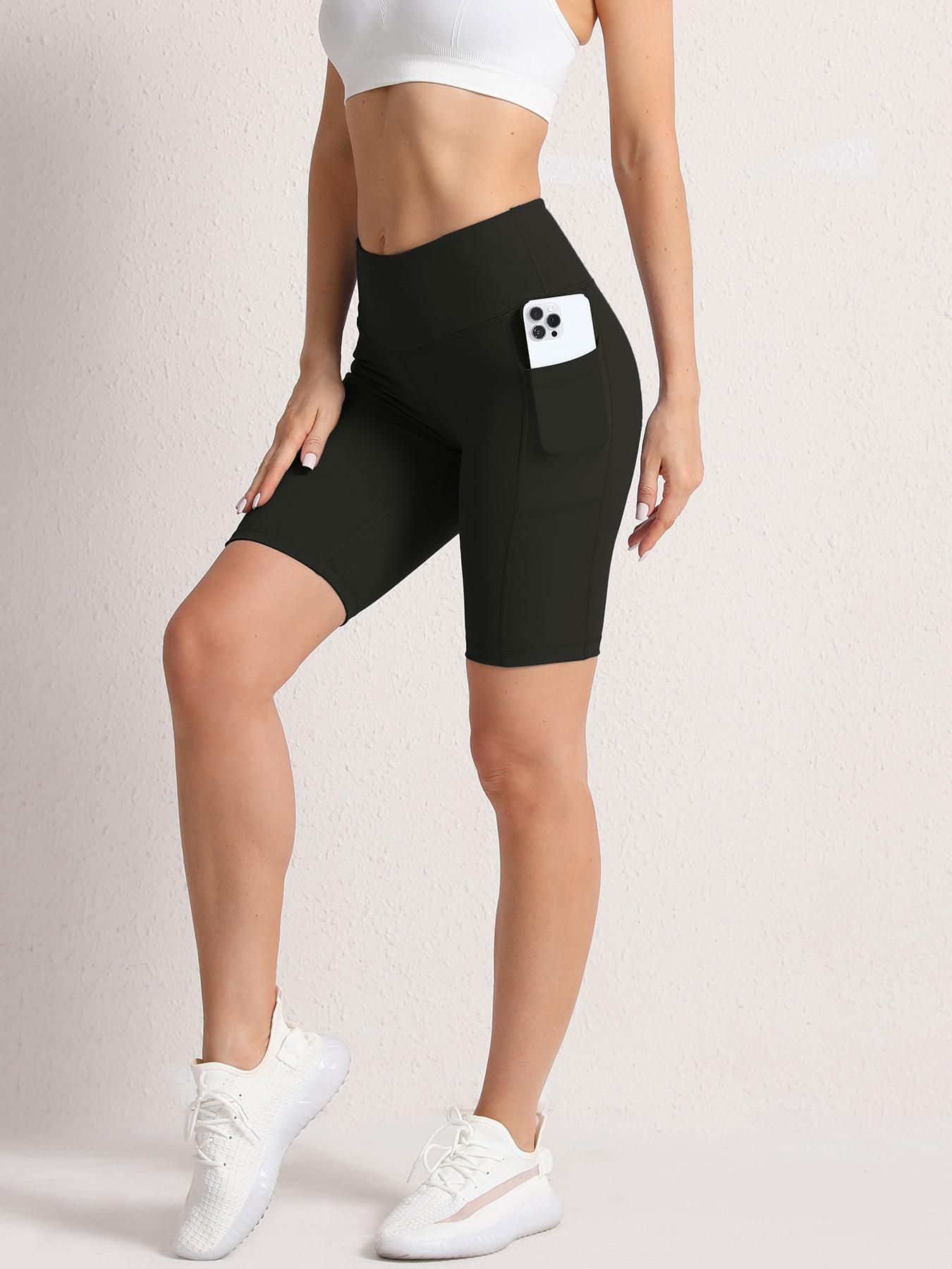CHRLEISURE 3PCS Biker Shorts for Women High Waist Ultra Soft Womens Workout Shorts with Pocket Opaque Yoga Gym Running Volleyball Short
