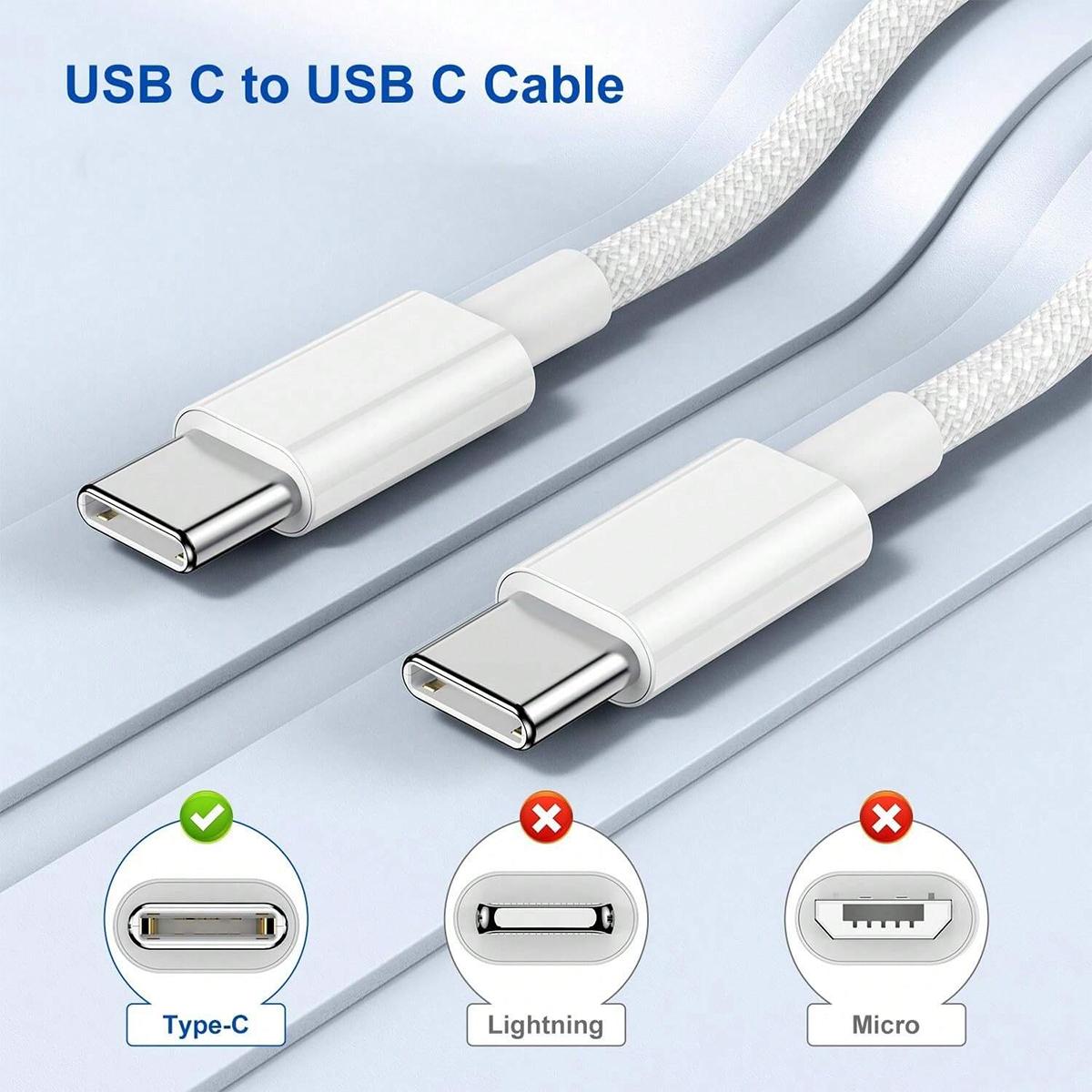 New Type-C Fast Charging Data Sync Cable, 60w Quick Charger, Compatible with iPhone 16 Pro Max/15, Samsung S24, iPad, Macbook, Durable High-Efficiency Data Transfer