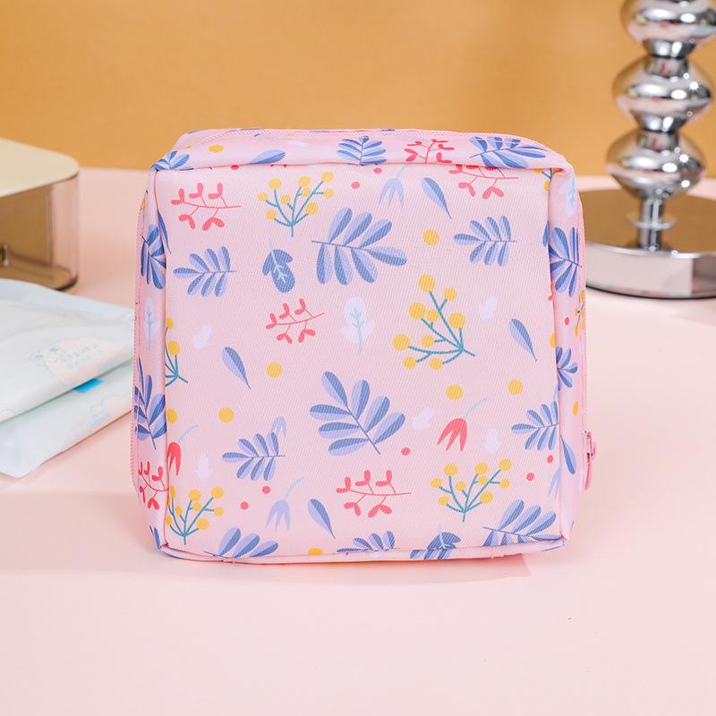Cartoon Pattern Sanitary Napkin Storage Bag, 1 Count Portable Menstrual Pad Storage Bag, Small Zipper Space-Saving Pouch, Space Saving Bags for Outdoor Travel and Home Organizer Supplies #GLOBAL PICKS