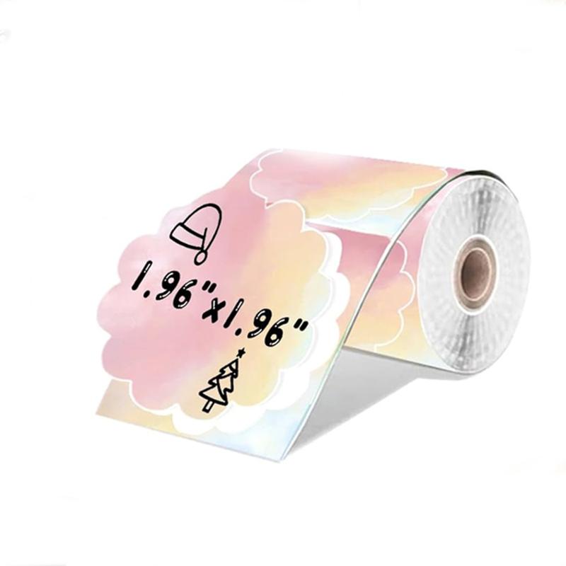 3 Rolls 50mm Color Thermal Label Paper for Phomemo M220 M200 M221 M110 P50 P80 P1 Printers, Waterproof Stickers Mini Printer Paper, Direct Thermal Sticker