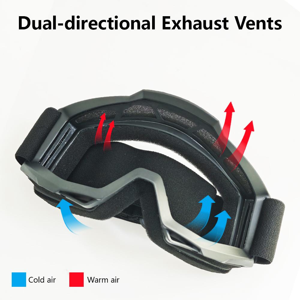 Professional ski goggles for both men and women, outdoor off-road motorcycle climbing safety glasses, windproof, dustproof, and sand proof three in one goggles, adjustable anti slip TPU frame, comfortable fit design, durable and lightweight