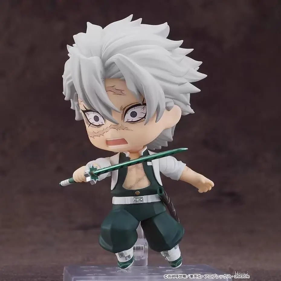 Anime Demon Slayer Sanemi Shinazugawa 2506 Wind Pillar Q Version Doll Changeable Face Collectible Figure Desktop Ornament Toys