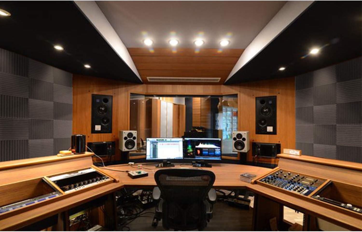 Soundproofing Focusound 6 Grooves 50 Packs Noise Reduction Foam Panels 2" x 12" x 12" with 300PCS Double-Side Adhesive. Noise-Cancelling Foam Panels optimize sound quality for room decoration, ideal for creators, streamers, and gamers. Room Accessories.