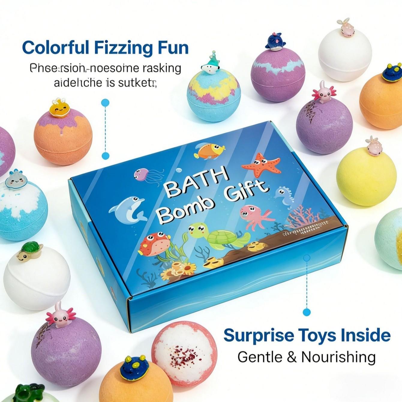 12pcs Bath Salt Balls Toy, Fun Bubble Bath Toys, 60g Explosive Salt Foam Bombs, Pool Bubble Balls, Kids Bathroom Accessories