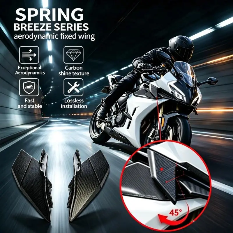 Dynamic Look Foldable Racing Fairing Accessories for CFMOTO 450SR/450SRS Motorcycle - Dynamic Stabilizer Wing, Air Intake Cover, Lossless Installation