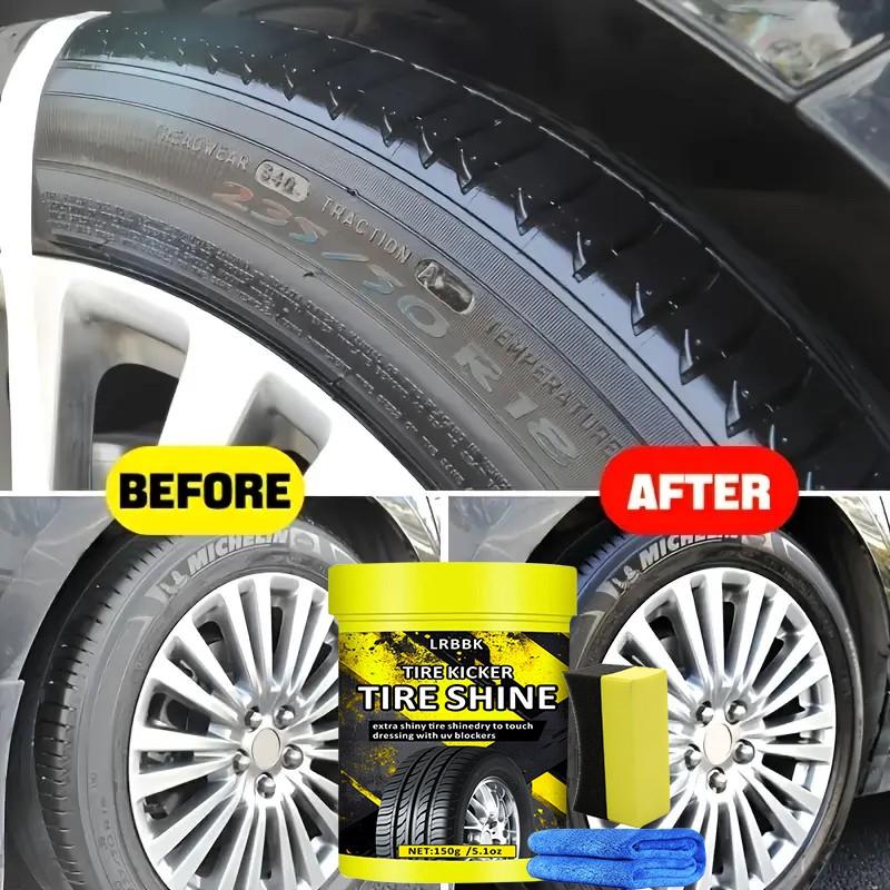 Car Tire Wax Shine Agent, Blackening Durable Protection Oil 150g, Tire Care Maintenance, Long-Lasting Shine, Tire Coating
