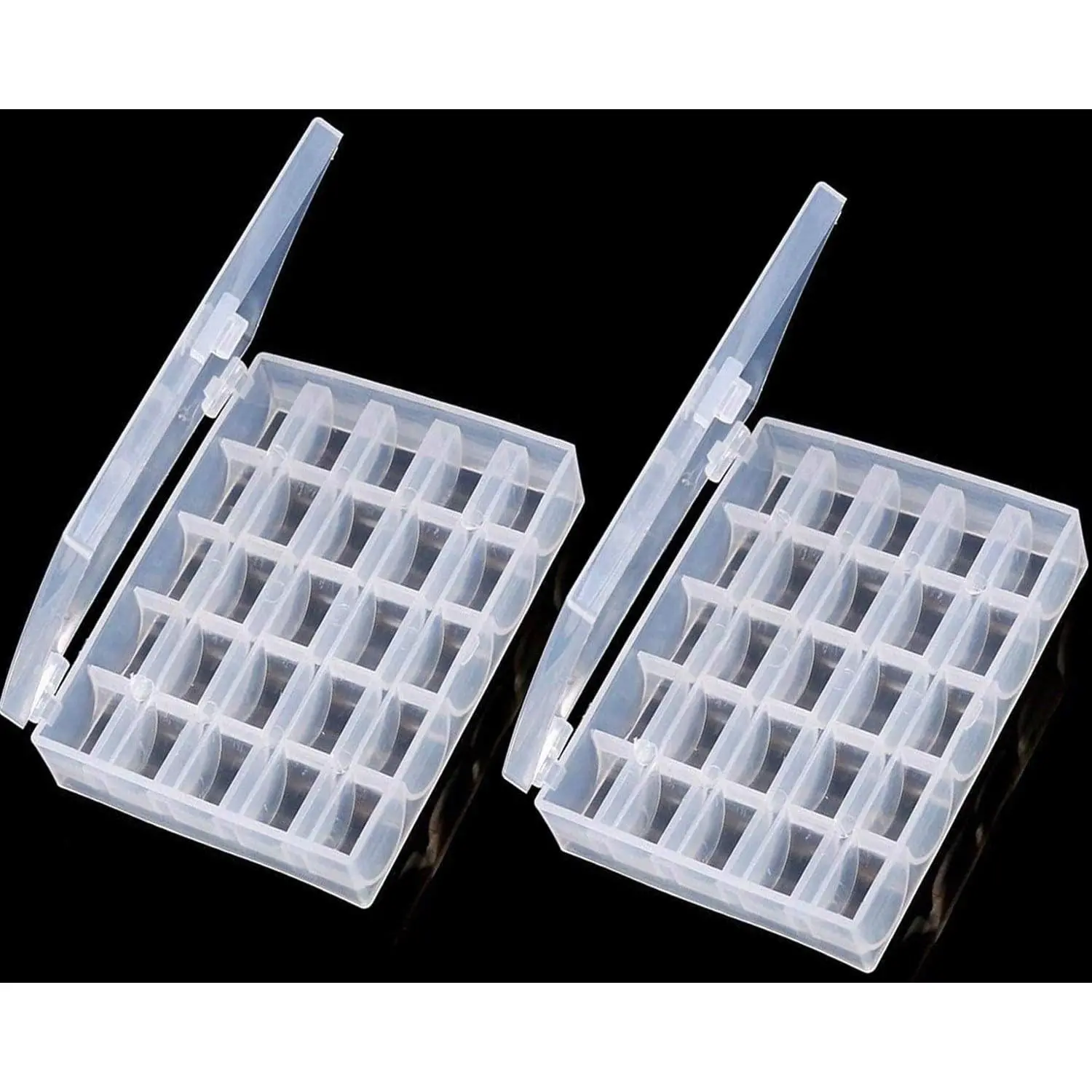 Bobbin Box, Machine Bobbin Organizer Plastic Case, Transparent 25 Slots Empty Bobbins Spools Box, Sewing Craft Plastic Storage Box for Sewing Machine