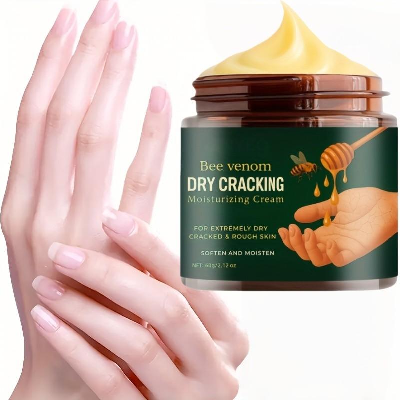 Bee Venom Moisturizing Cream for Dry Cracked Feet and Hands, Deep Hydration Softens Light Skin, Smooth and Soft