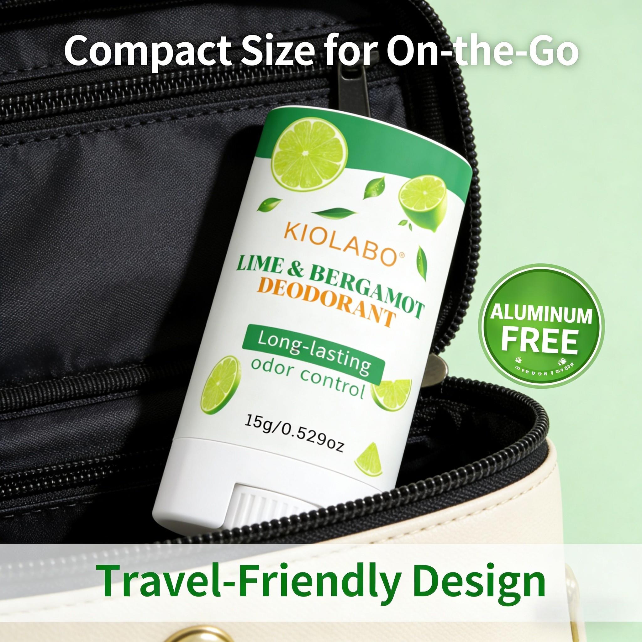 Lime & Bergamot Deodorant Stick for Men & Women, Long Lasting Odor Control, Fresh Citrus Fragrance, Natural Daily Body Deodorant, Travel Size