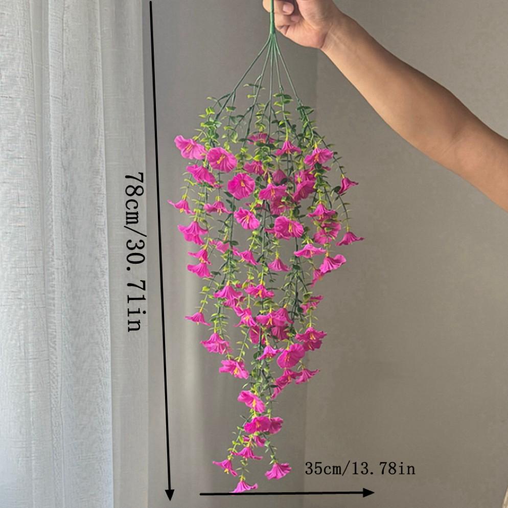 High-Quality Hanging Ivy Trumpet Flower Bouquet, Outdoor Garden Decoration, Realistic Fake Flowers, Factory Direct Sale