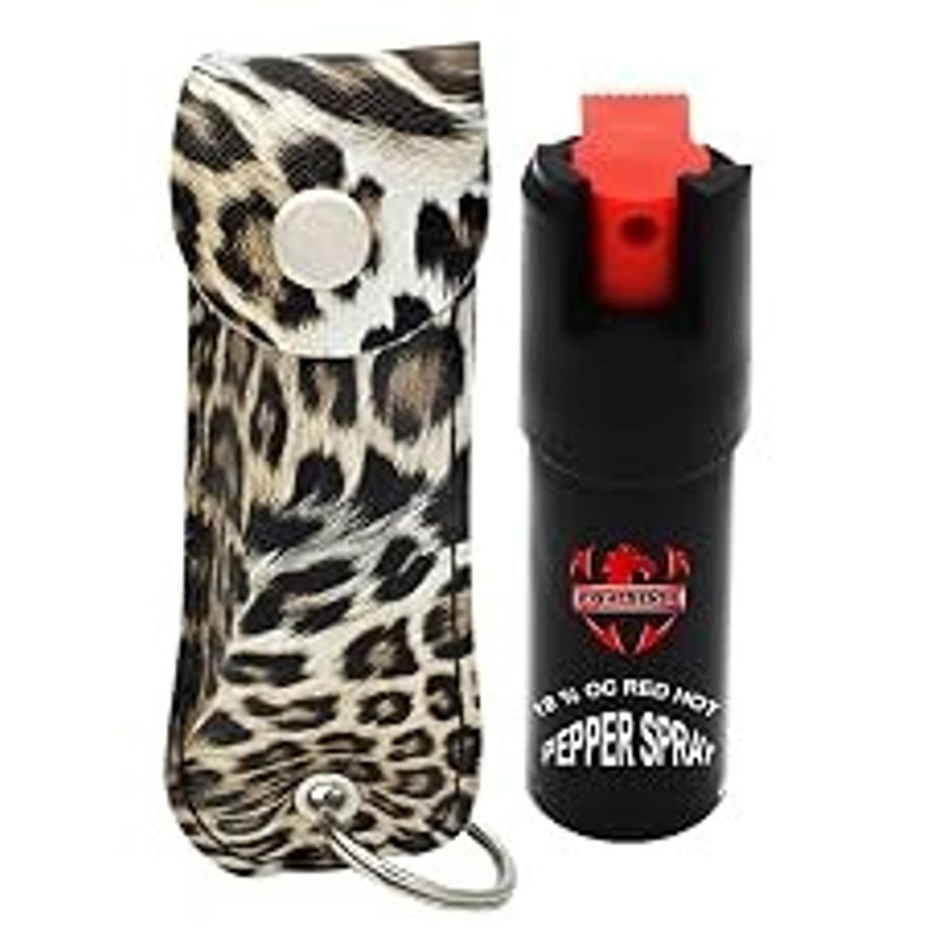 Self Defense Pepper Spray - 1/2 oz Compact Maximum Strength Police Grade Formula with Leather Pouch Keychain for Women