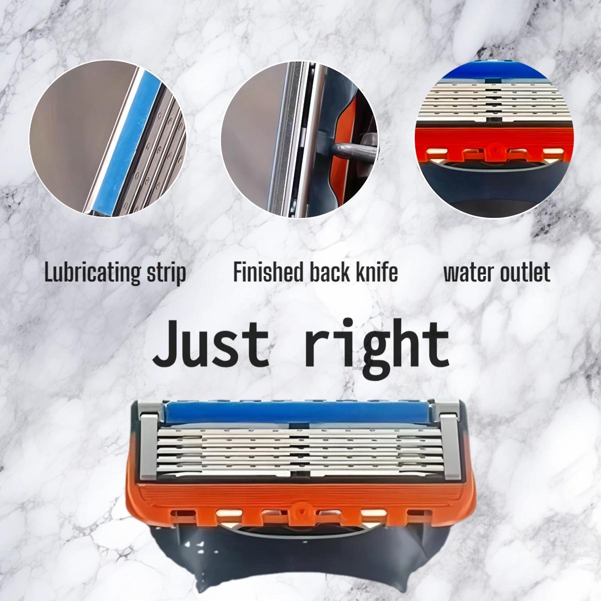 Men's Shaving Razor Set, 1 Blade Holder & 12/24/36/48 Refills, 5 Layer Progressive Stainless Blades, Precision Cutting, Waterproof Rustproof