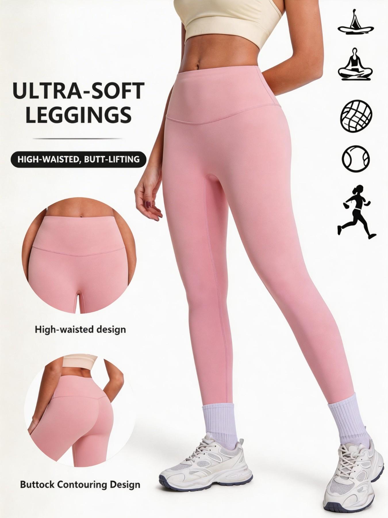 Women's High-Waist Yoga Pants, Cloud-Like Soft Tummy Control Workout Leggings, Anti-See-Through Butt Lifting Sports Long Pants, Gym Running