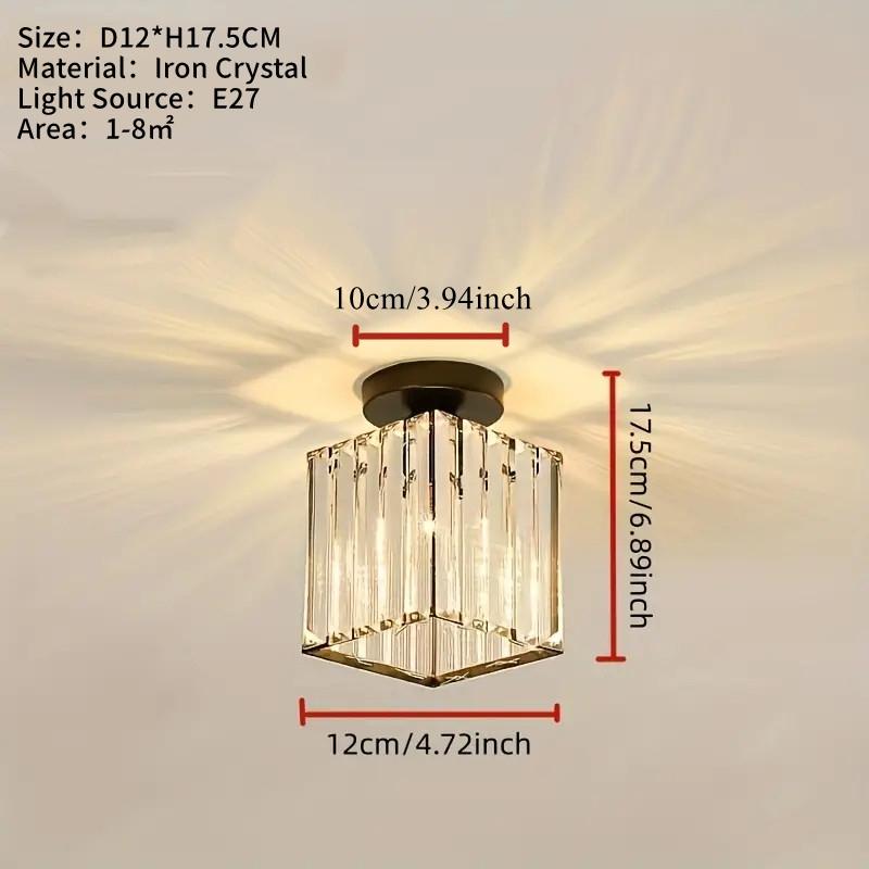 /gold Corridor Light, Nordic Modern Minimalist Entryway Balcony Lamp, Trendy Luxury Crystal Ceiling Light, No LED Bulb Included