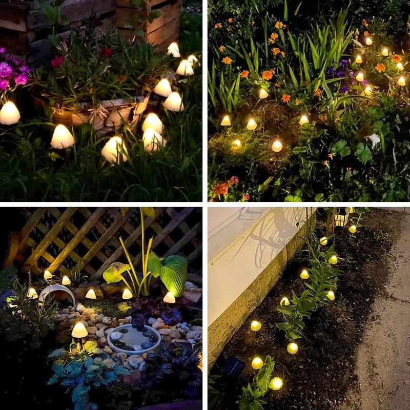 Solar Mushroom Lights for Outside, 20 LED 36ft Solar String Lights, Waterproof, 8 Modes, Garden Patio Yard Decor, Outdoor Pathway Lights
