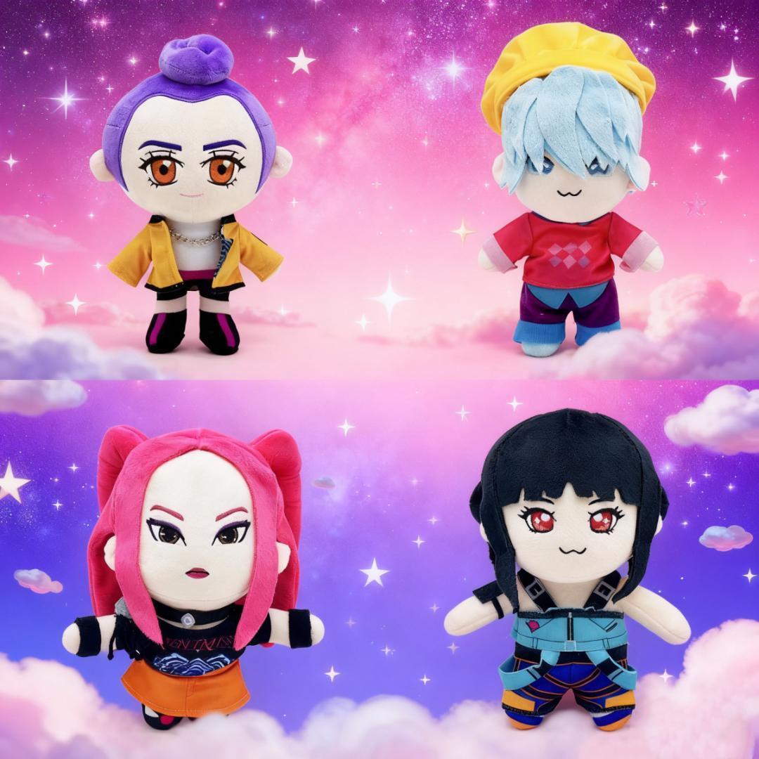 Kawaii Kpop Demons Hunters Plush Toys Rumi Zoey Mira Soft Cute Toys Stuffed Dolls For Fans Kid Christmas Halloween Gift Home Dec