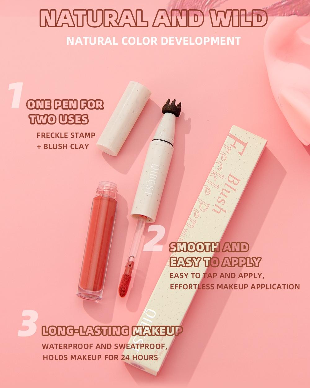 4 Shades Double Sided Freckle And Blush Makeup Pen With Smooth Application Natural Pigment Long Lasting Waterproof Sweatproof