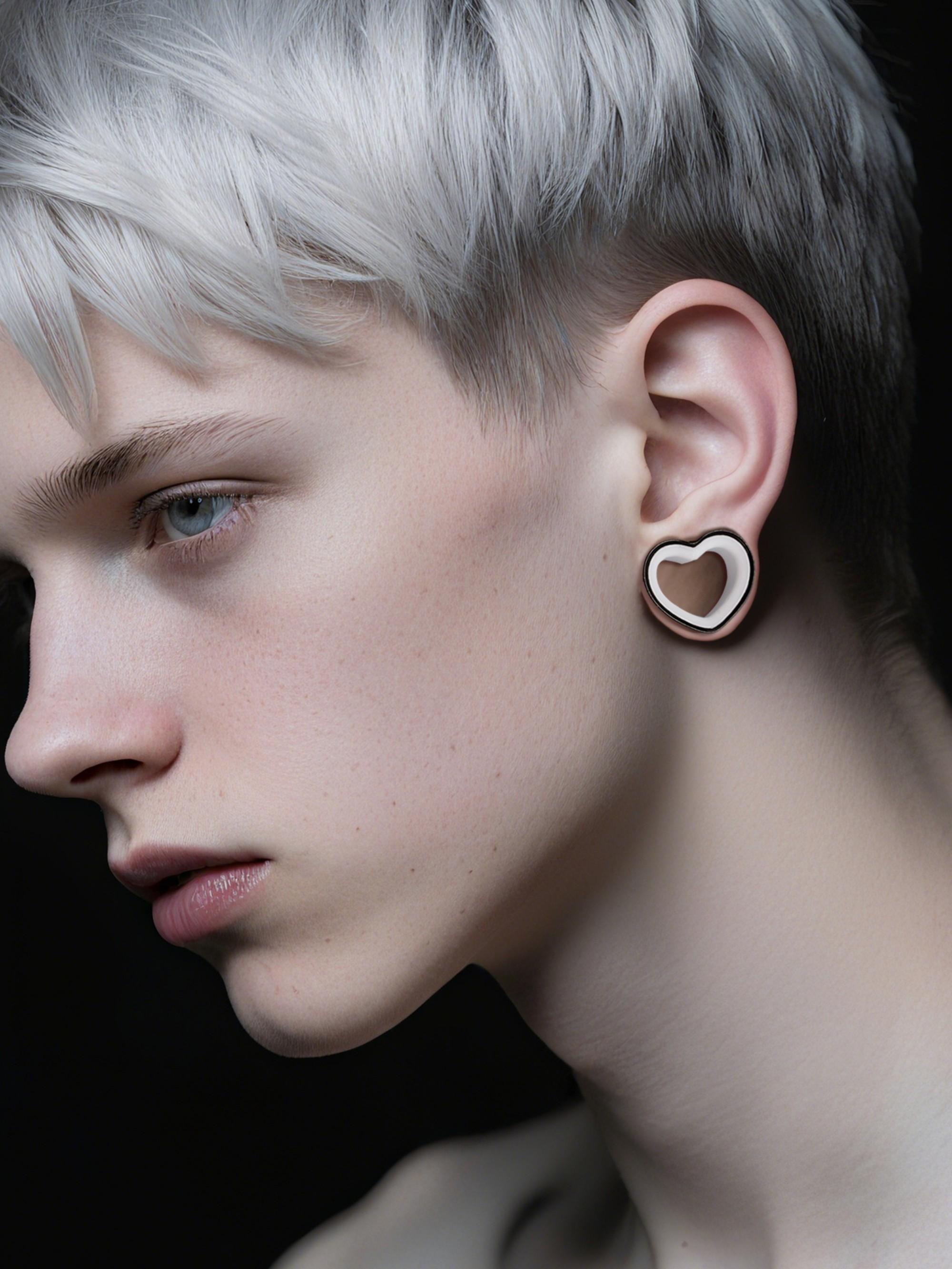 Vanku 2pcs 316L Surgical Steel Heart Shaped Ear Gauges, Hypoallergenic Double Flare Plugs, Y2K Body Piercing Jewelry for Stretched Ears