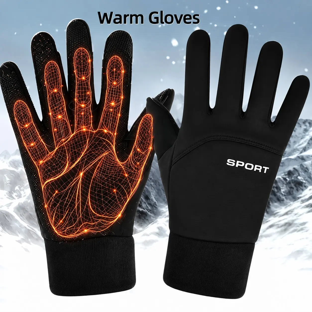Winter Sports Windproof and Insulated Gloves - Enhanced Grip, Touchscreen Ready, Suitable for Cycling, Skiing, and Snowboarding - Unisex, Machine Washable, Essential Outdoor Gear, Perfect Christmas Gift