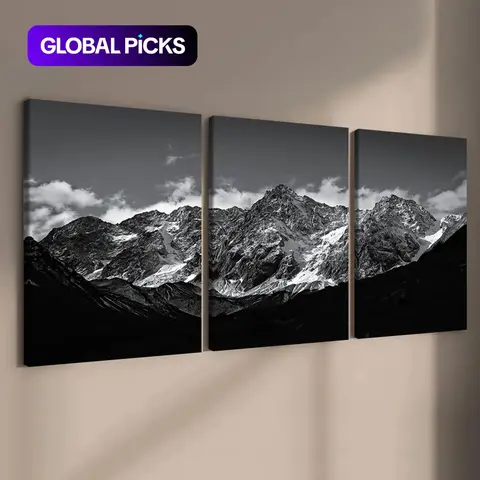 Wooden Framed Canvas Painting, Wall Art Prints, 3 Counts/Set Natural Landscape Pattern Poster, Wall Art Decor for Home, Living Room, Bedroom & Office #GLOBAL PICKS