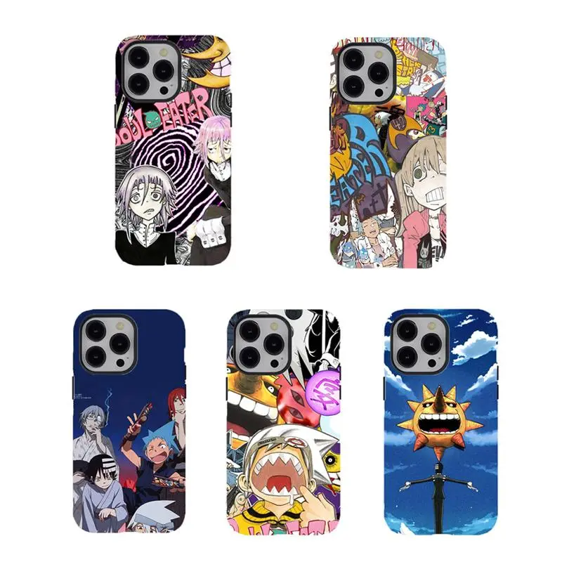 S0ul Eater Crona Dark Gothic Polycarbonate Phone Case - Durable 2-Piece Tough Cover for iPhone 17,16,15,14,13,12,11,8,7 & for Samsung Series - Retro Anime Aesthetic Protective Case, Ideal Gift for Anime Fans