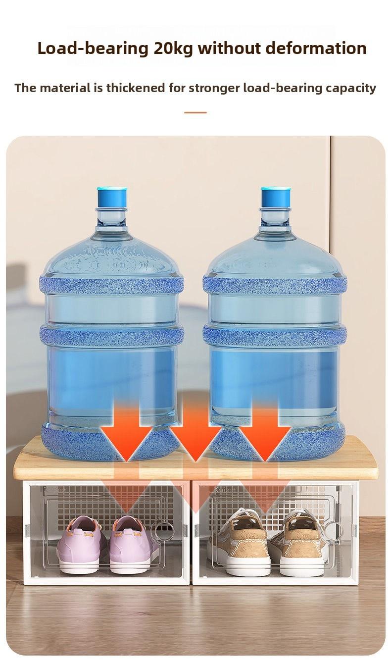 Shoe storage boxes, Shoe organizer, 6-piece sets, made of thick transparent material with lids, foldable and stackable containers allow for flexible arrangement, ideal for organizing sneakers and saving space in entryway